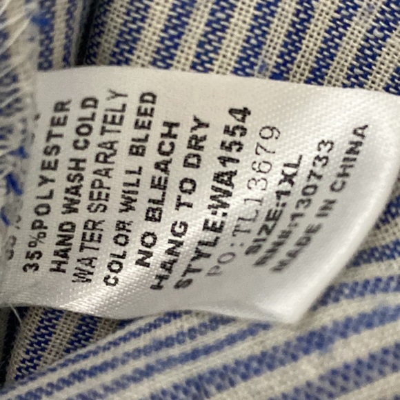 NWOT UMGEE Cotton Blend Seersucker & Lace Tunic Shirt with Pockets 1X - Picture 8 of 8